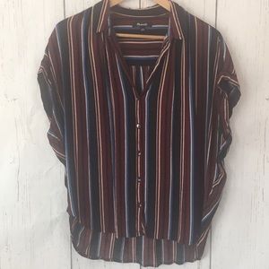 Madewell button down strip short sleeve loose fit